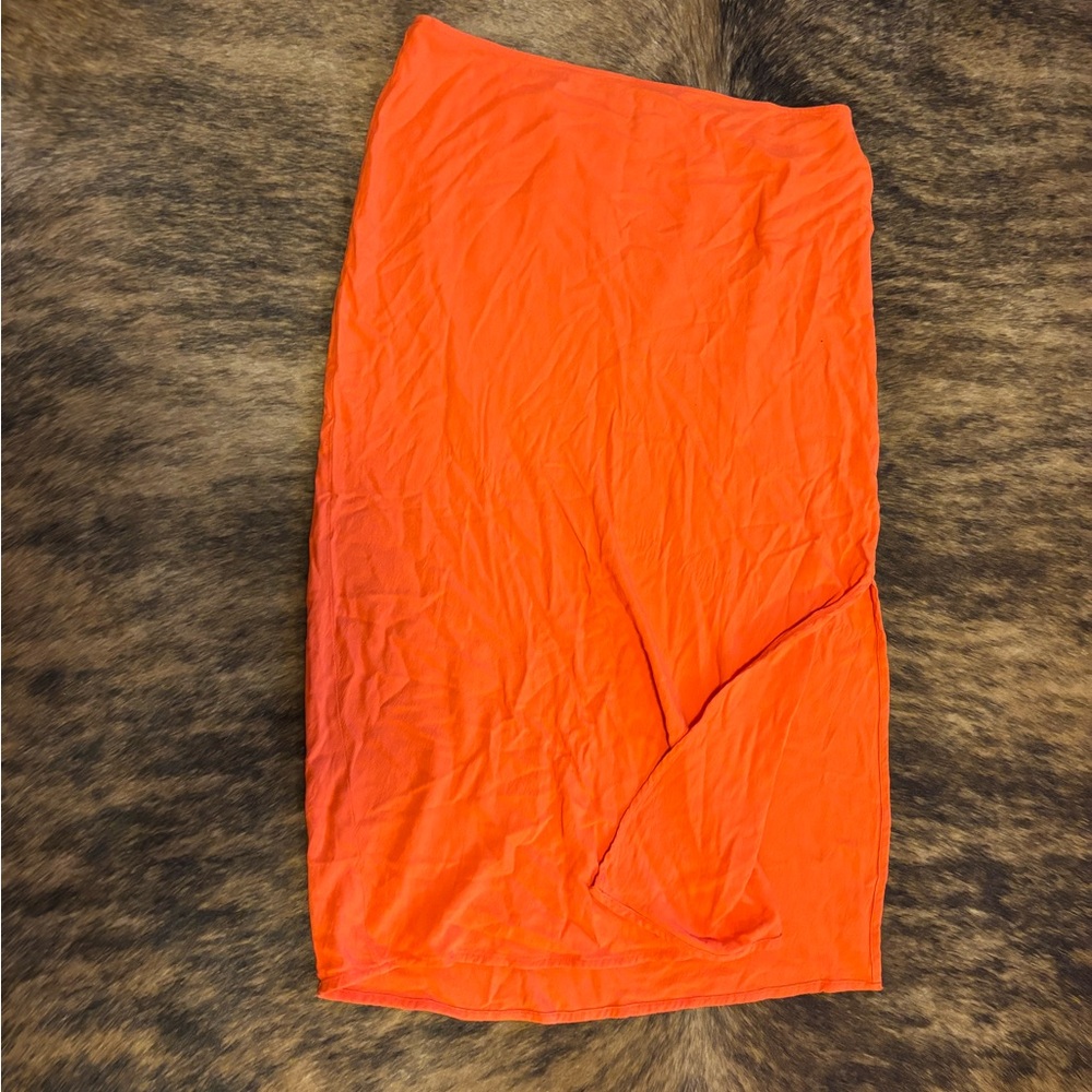 Old Navy Orange Midi Skirt